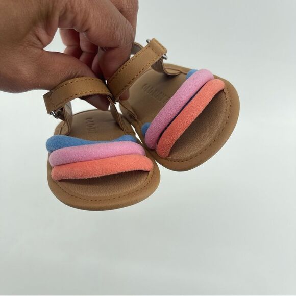 Old Navy Baby Girl’s Gradiant Rainbow Strappy Mixed Material Sandals 3 Months - Picture 8 of 14